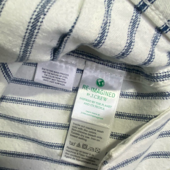 NWT J. Crew Women's Slim Wide-Leg Jeans Size 25 AJ529 Blue White Stripe, NWT - Picture 9 of 15